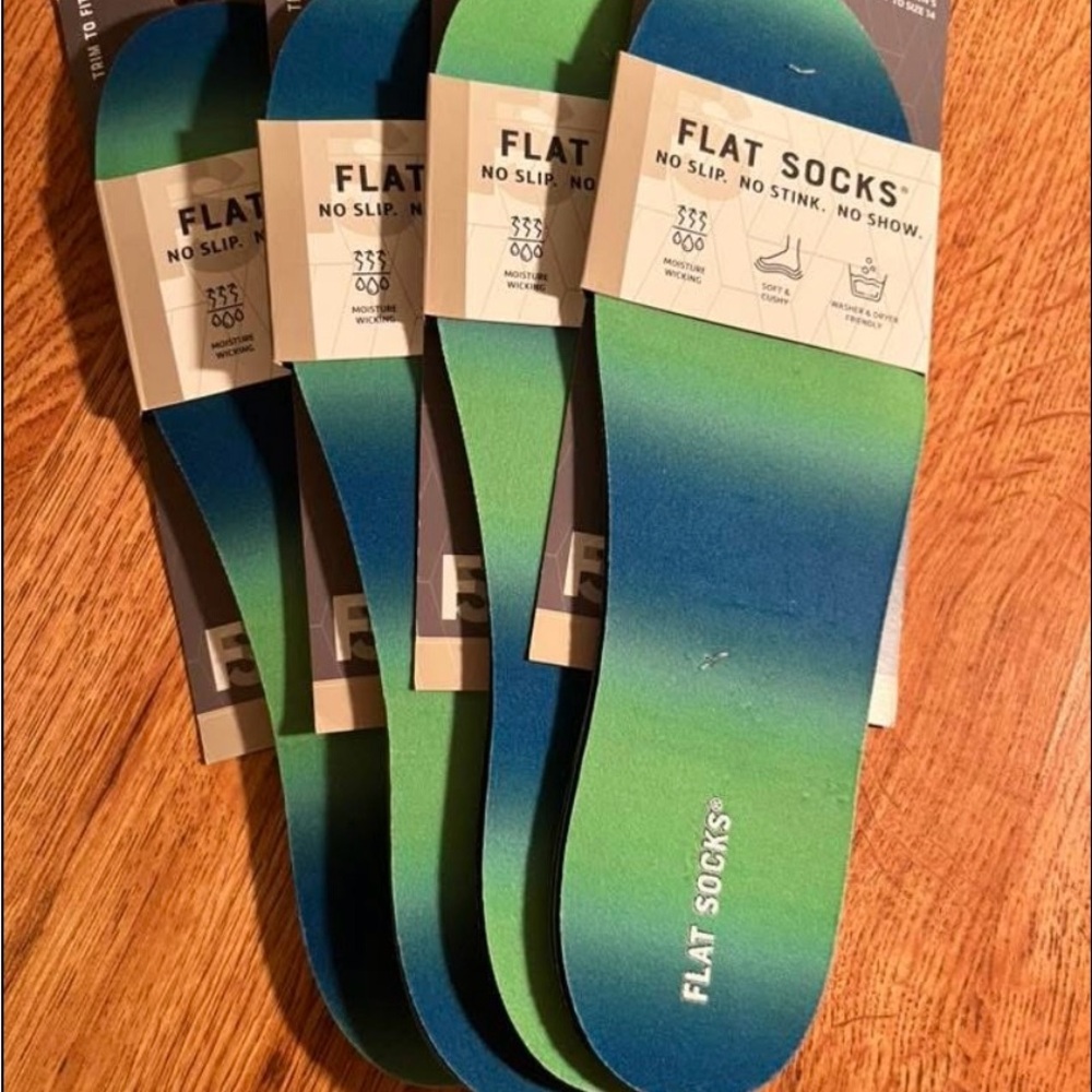 No Show Green and Blue Insoles-1 pair = $10